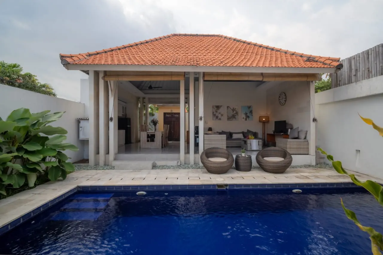 Villa front with private pool and open living area, Bumbak Umalas